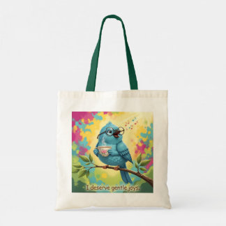 Blue Bird Quote Tote Bag