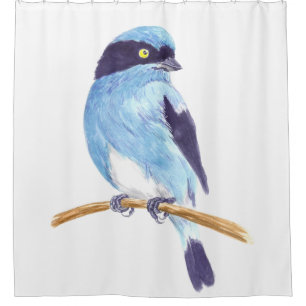 Blue bird shower curtain