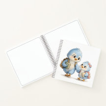 Blue Bird Siblings Spiral Notebook