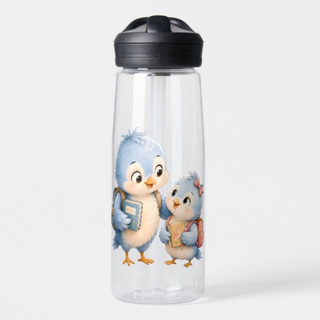 Blue Bird Siblings Sports Bottle (Front)