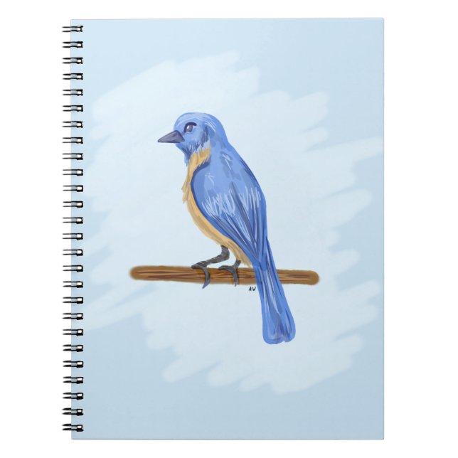 Blue Bird Spiral Notebook (Front)