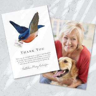 Blue Bird Sympathy Funeral Thank You Card
