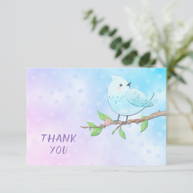 Blue Bird Thank You Card (Standing Front)