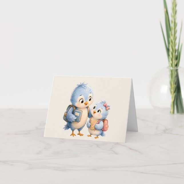 Blue Bird Thank You Greeting Card (Front)