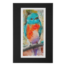 Blue Bird Watercolor Canvas Print