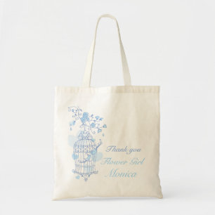 Blue bird wedding flower girl bag