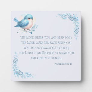 Blue Bird with Numbers 6 24-26 plaque