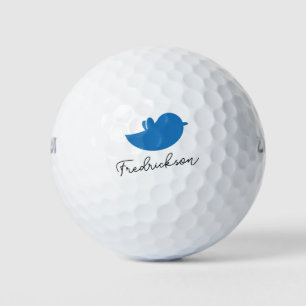 Blue Birdie Script Personalisation Golf Balls