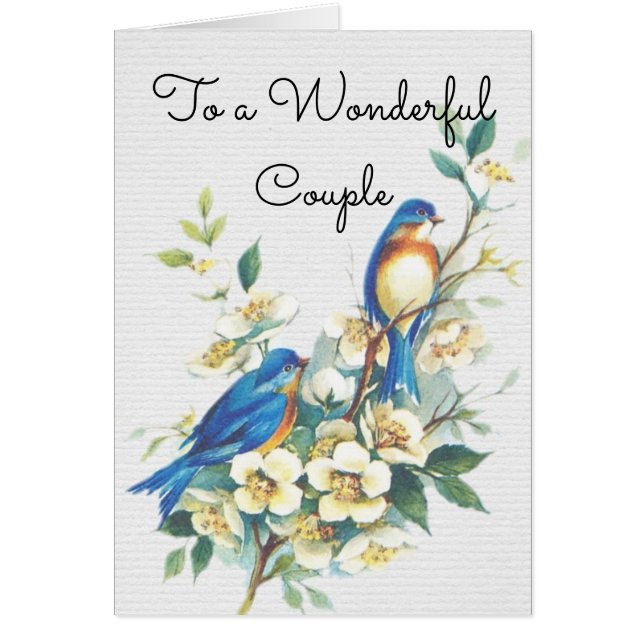 Blue Birds Anniversary Greeting Card (Front)