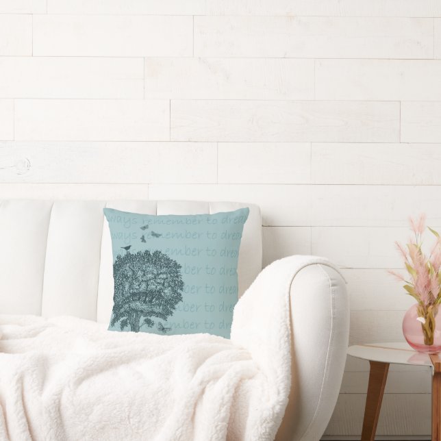Blue Birds Butterflies Dream Tree Cushion (Couch)