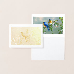 Blue Birds Foil Card