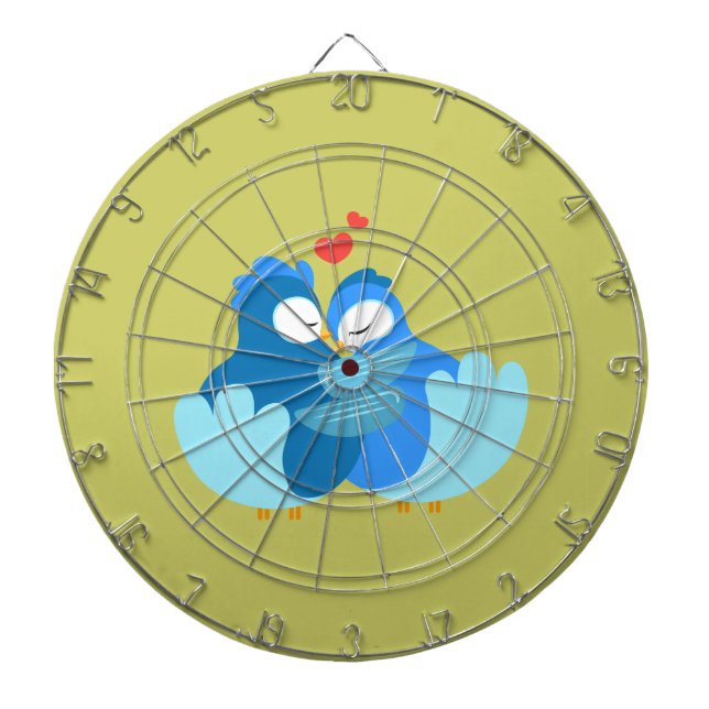 blue birds in love dartboard (Front)