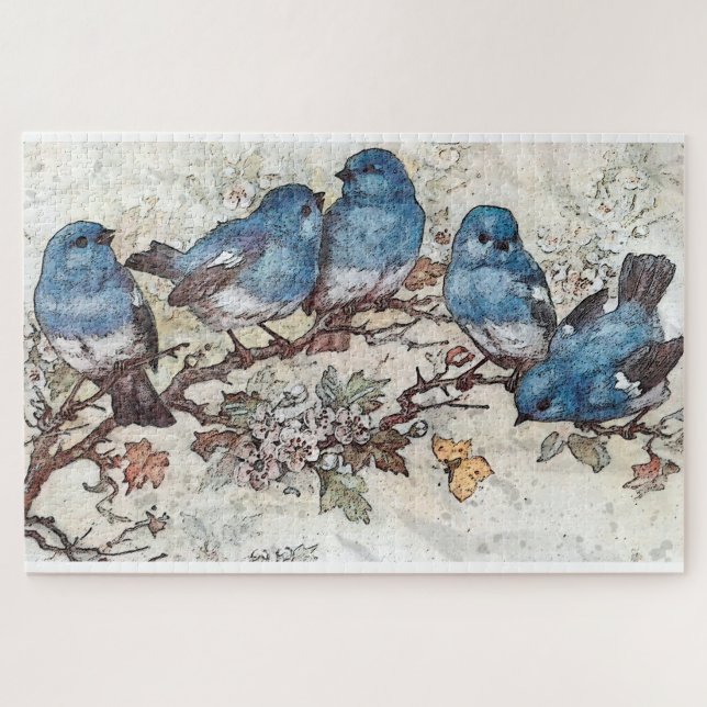 Blue Birds Jigsaw Puzzle (Horizontal)