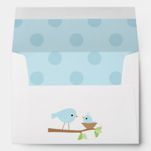 Blue Birds Nest Baby Shower Envelopes