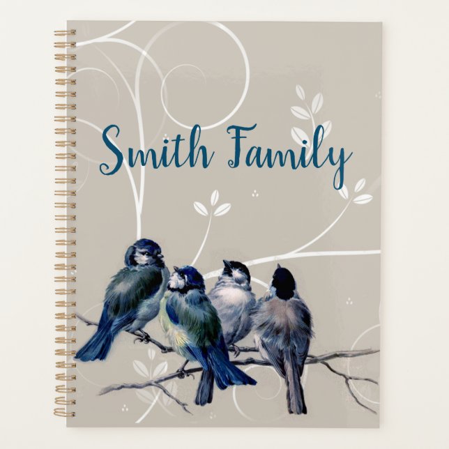 Blue Birds on a Branch Planner (Front)
