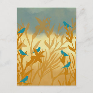 Blue birds postcard