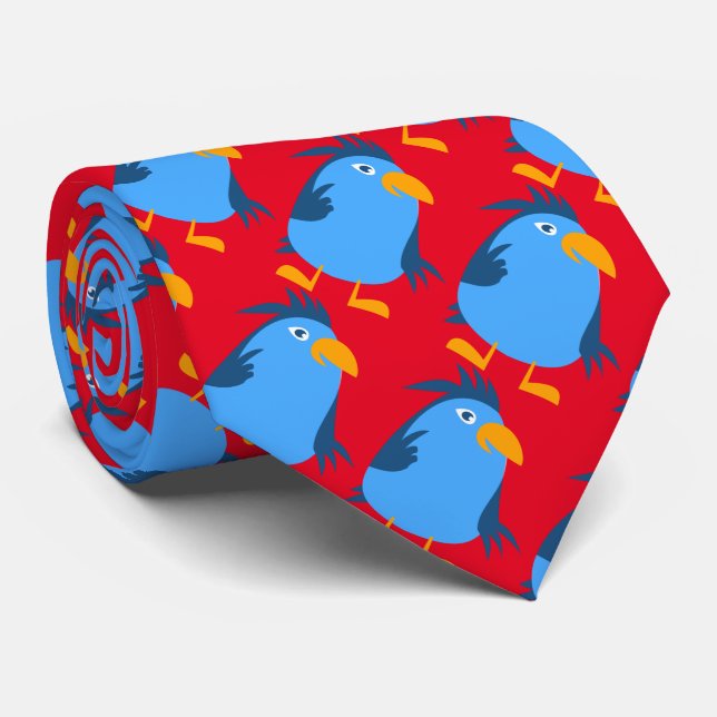 Blue birds tie (Rolled)