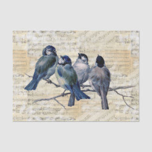 Blue Birds Vintage Sheet Music Tissue Paper