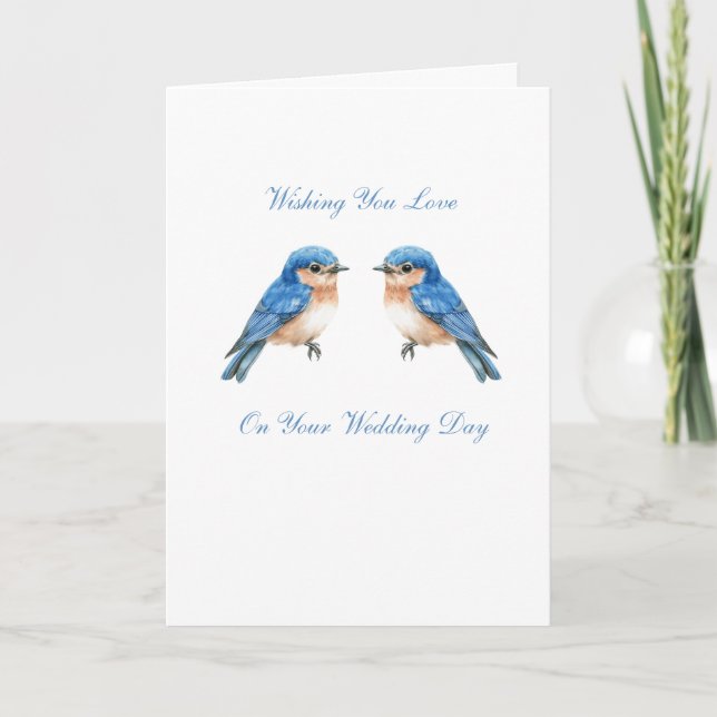 Blue Birds Wedding Card (Front)