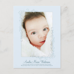 Blue Birth Announcement Boy Postcard