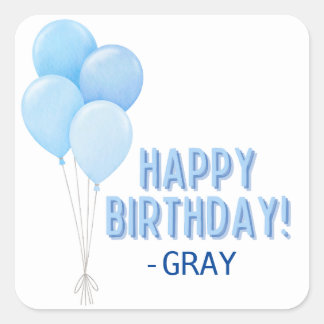 Blue Birthday Balloons Sticker