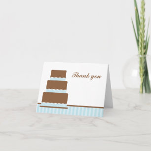 Blue Birthday Cake Thank You Notes