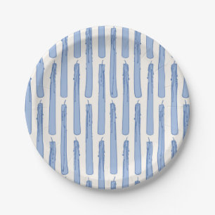 Blue Birthday Candlesticks Paper Plate