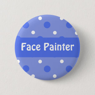 Blue Birthday 'Face Painter' Identification 6 Cm Round Badge