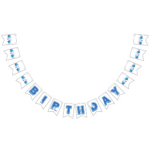 Blue Birthday Flag Banner