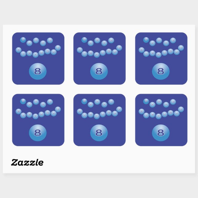 Blue Birthday for Boy Age 8 Square Sticker (Sheet)