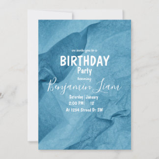 Blue Birthday Invitation