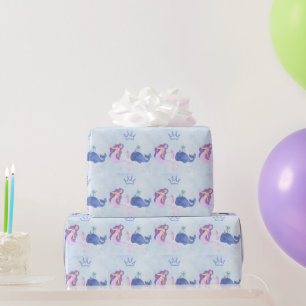 Blue Birthday Invitation Wrapping Paper