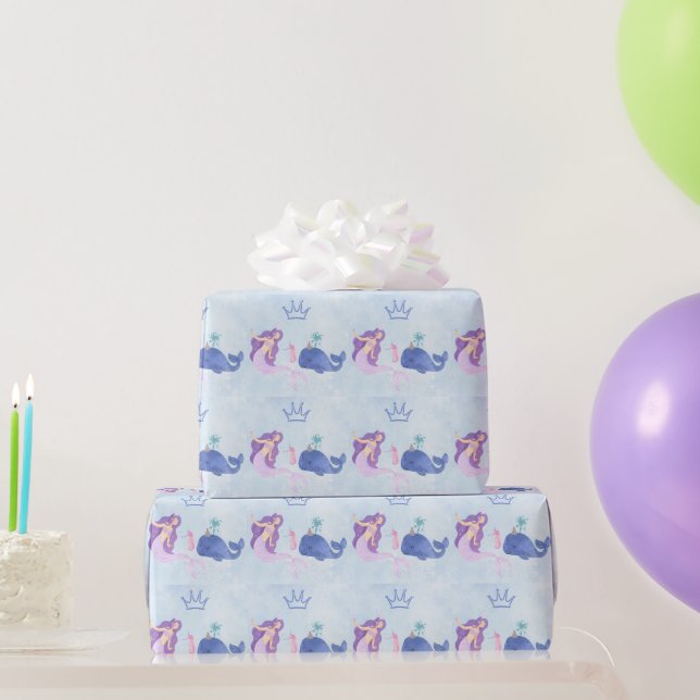 Blue  Birthday Invitation Wrapping Paper (Party Gifts)