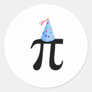 Blue Birthday Pi Sticker
