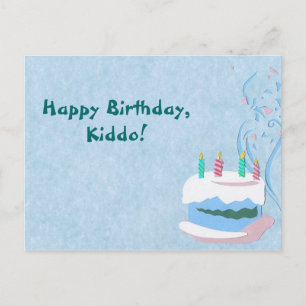Blue Birthday Postcard