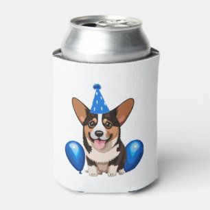 Blue Birthday Puppy Classic T-Shirt Can Cooler