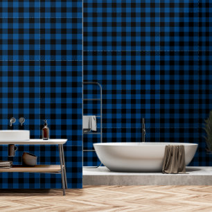 Blue Black 3 Inch Lumberjack Buffalo Plaid Wallpaper