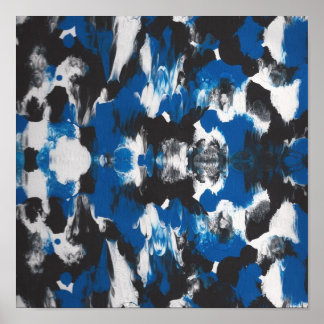 bLUE, BLACK ABSTRACT POSTER IDEAL FOR STUDIO OR CA