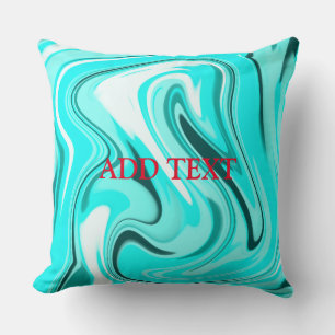 Blue black acrylic pour marble add your logo custo cushion
