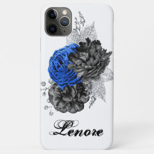 Blue Black and Silver Rose Bouquet Goth Case-Mate iPhone Case