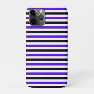 Blue Black and white stripes design Case-Mate iPhone Case