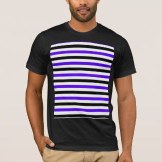 Blue Black and white stripes design T-Shirt