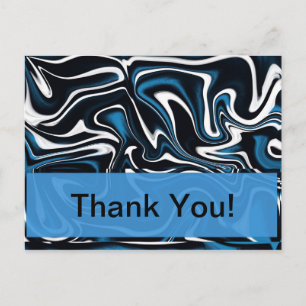 Blue, Black and White Swirls Postcard