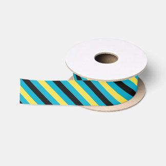 Blue, black and yellow colour ribbon satin ribbon