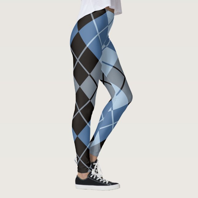 Blue Black Argyle  Leggings (Right)