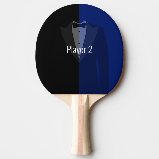 Blue/black bachelor party ping pong paddle (Front)