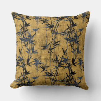Blue Black Bamboo Cushion