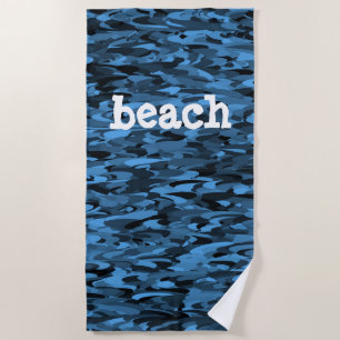 Blue Black Beach Towel