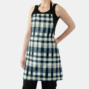 Blue & Black Buffalo Plaid Chequered Pattern  Apron