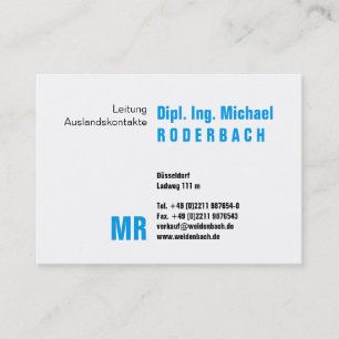 Blue black business card
